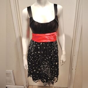 City Triangles Vintage Y2K Black Sparkle Pink Bow Mini Party Dress Sz 9 Barbie